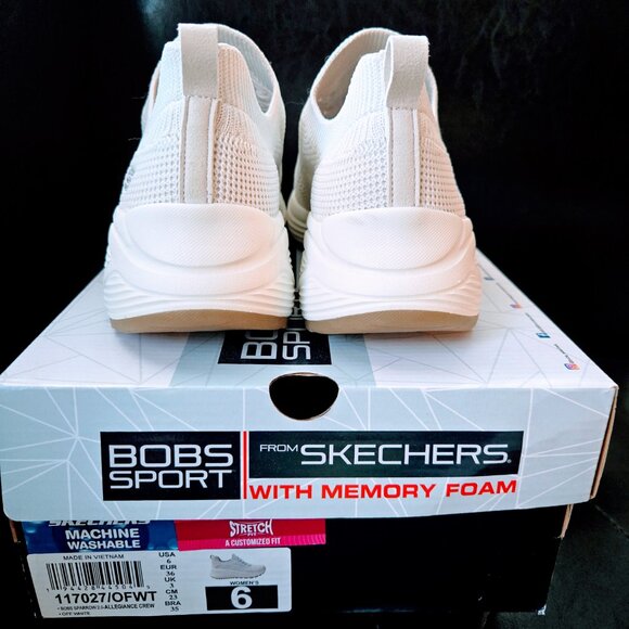 Skechers Women Size 6.5 BOBS Sneakers in White, BNIB - Picture 4 of 4